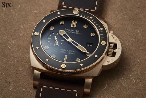 panerai submersible bronzo patina|panerai bronzo pam 968.